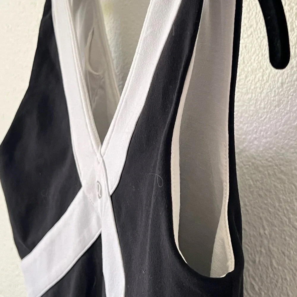 Lululemon wet dry warm tank top black and white small